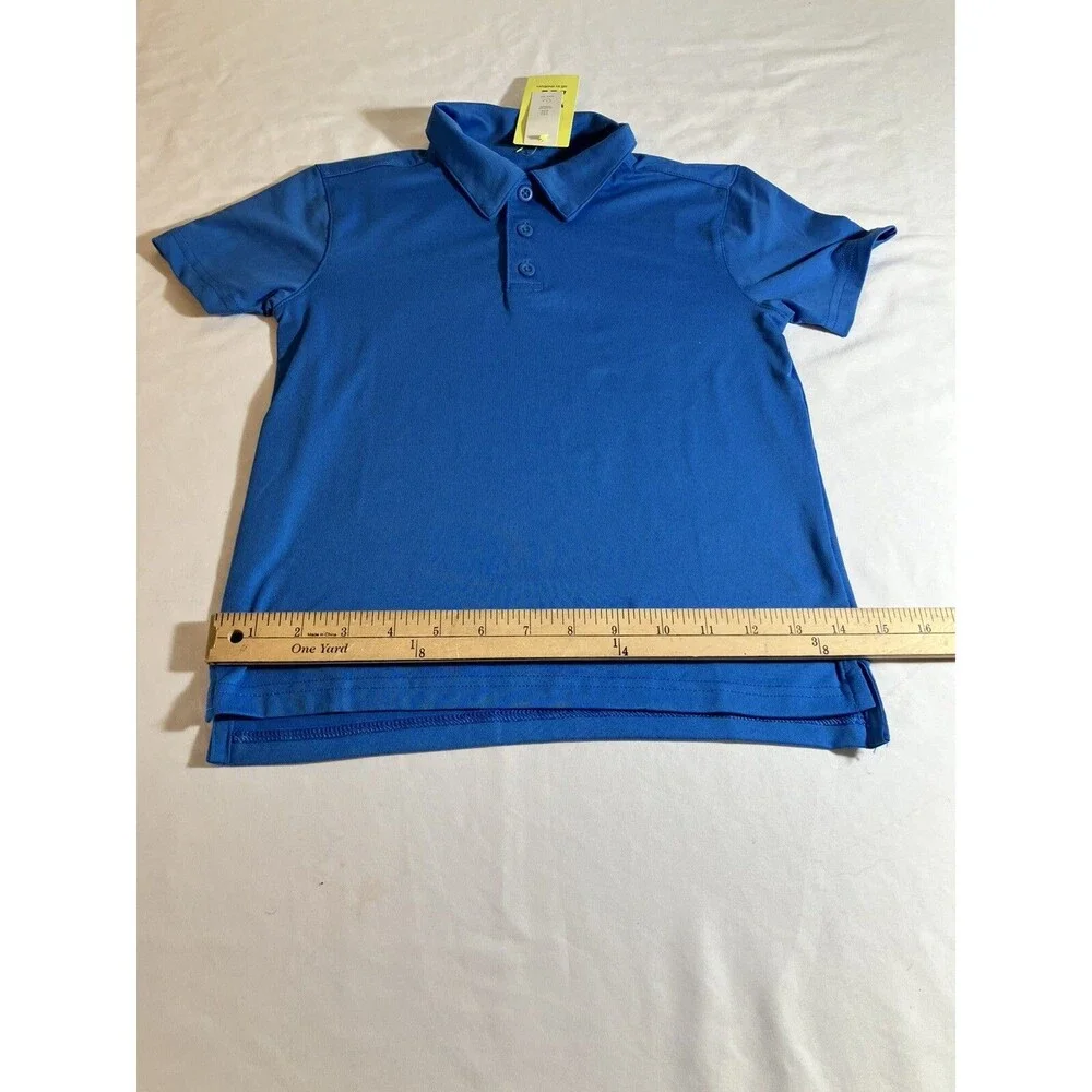 All In Motion Boys Short Sleeve Core Golf Polo Shirt Blue Size XS (4/5) NWT